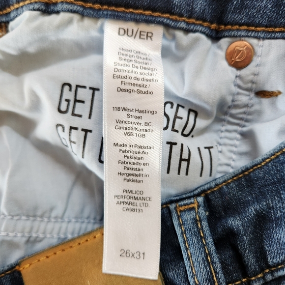 DU/ER Womens Dark Wash High Waisted Rise Skinny Jeans Stretchy Denim 26x31 - Picture 8 of 14